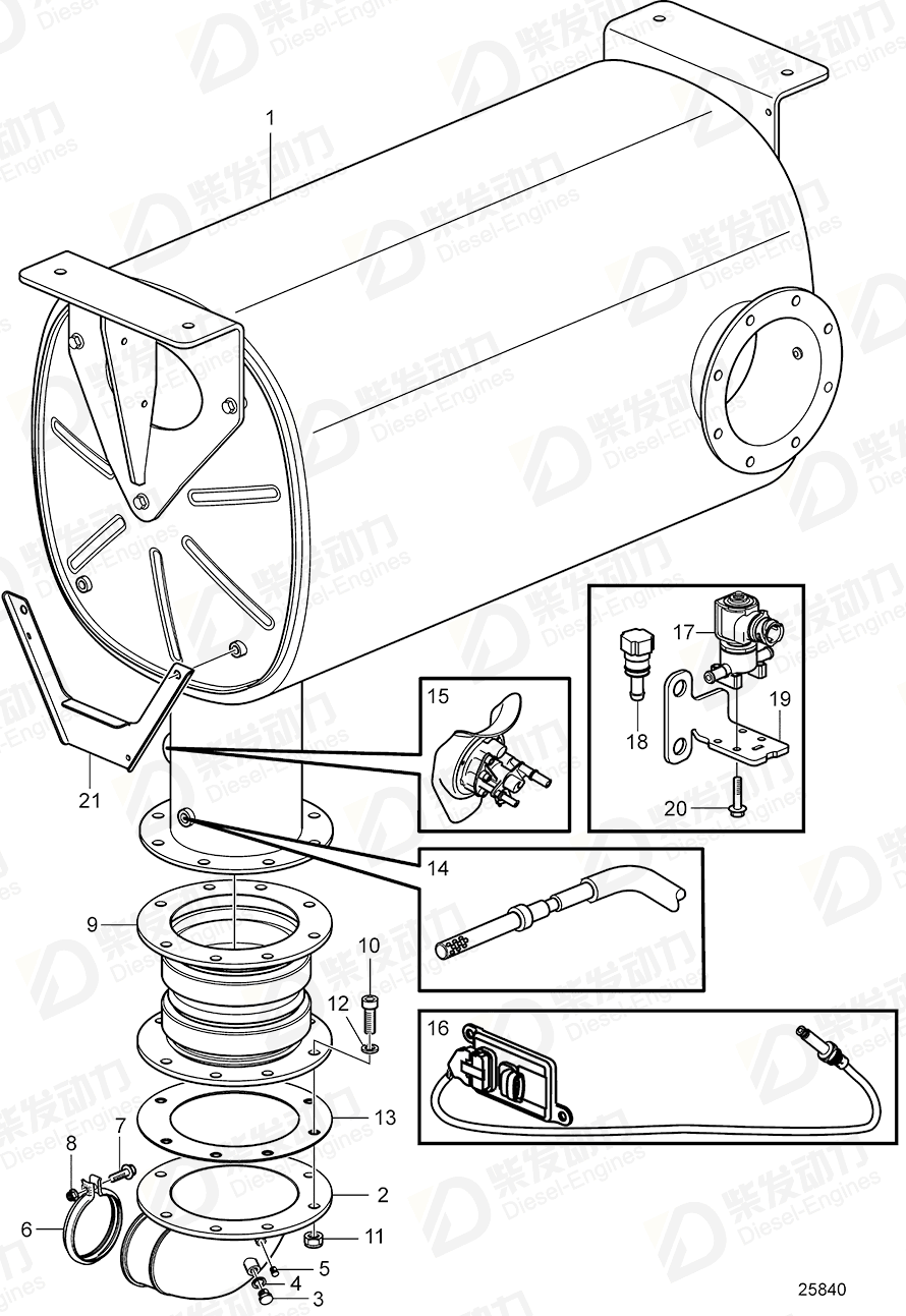 volvo penta Exhaust outlet 21562753 Drawing volvo penta Exhaust outlet 21562753 Drawing